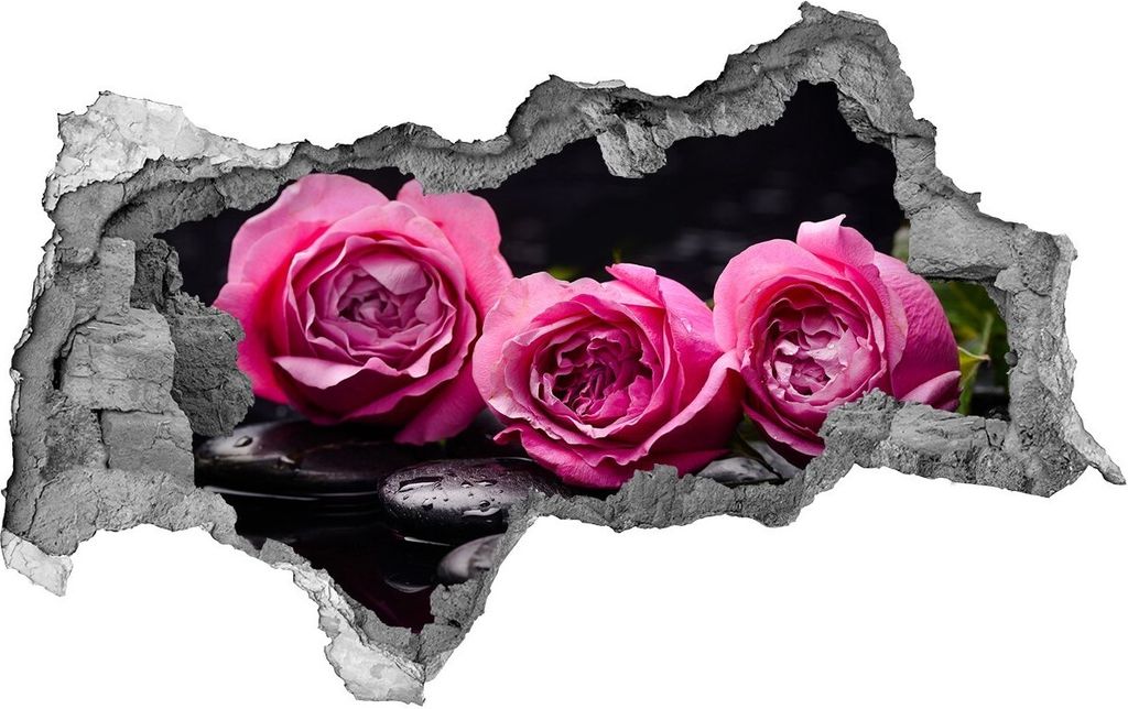 Selbstklebender Loch-3D-Aufkleber 95x73 cm rosa Rosen