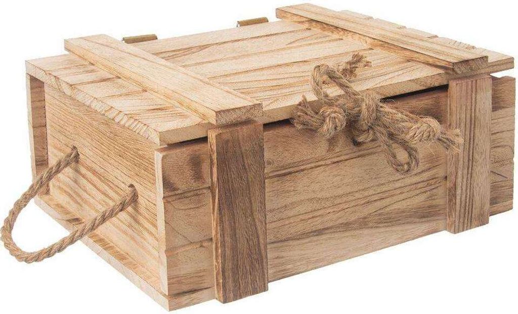 ORION Holzkiste Aufbewahrungskiste mit Deckel 36x26x16cm Geschenkbox Geschenkkiste aus Holz