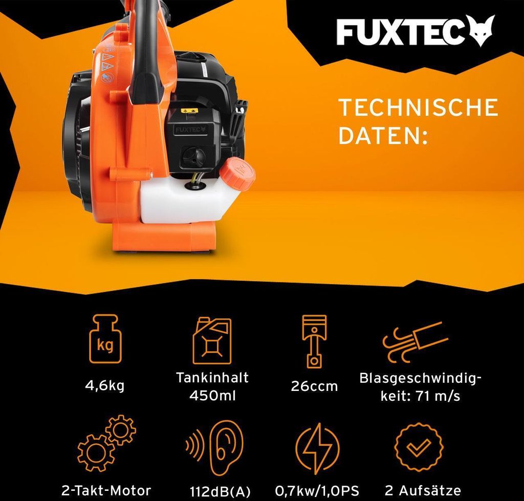 FUXTEC FX-LB126 2in1 Laubbläser Blasgerät Produktbild 2