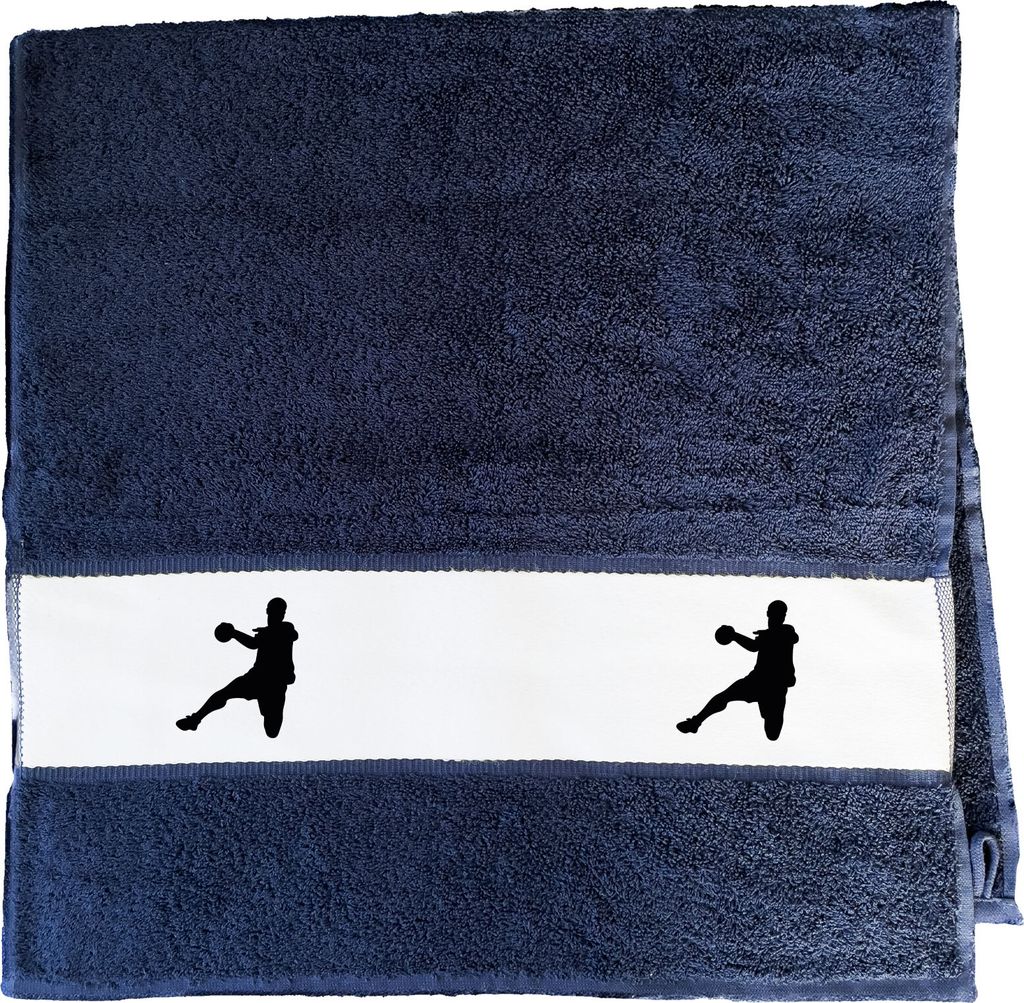 Huuraa Handtuch Handball Silhouette 50x100cm French Navy Baumwolle Handtuch Geschenkidee