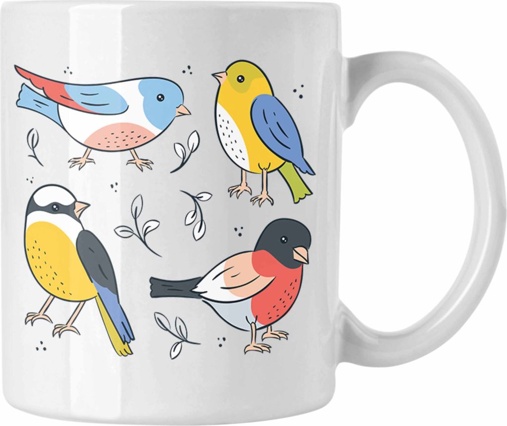 Trendation - Arten von Vögeln Spatzen Vogel Tasse Geschenk Grafik Geschenkdiee für Vogel-Liebhaber (Weiß)
