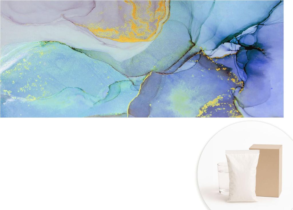 Fototapete - Wandbilder für Wohnzimmer - 208x146 cm - Dekorative Wandfolie - Modernes Design für Wanddekoration - Tapeten für Innenräume - Aqua...