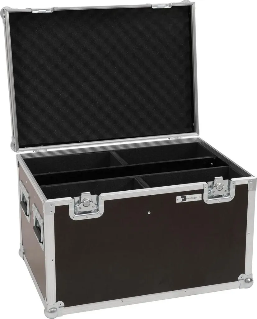 Flightcase rigide ROADINGER 4x LED IP PAR avec finitions aluminium