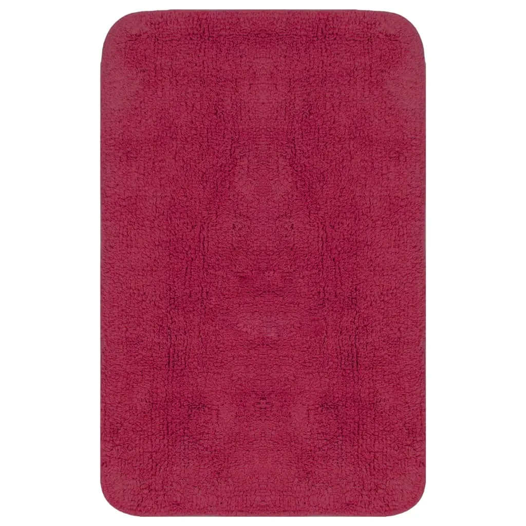 Tapis de bain 3 pièces Fuchsia Lumarko en tissu doux pour votre salle d'eau