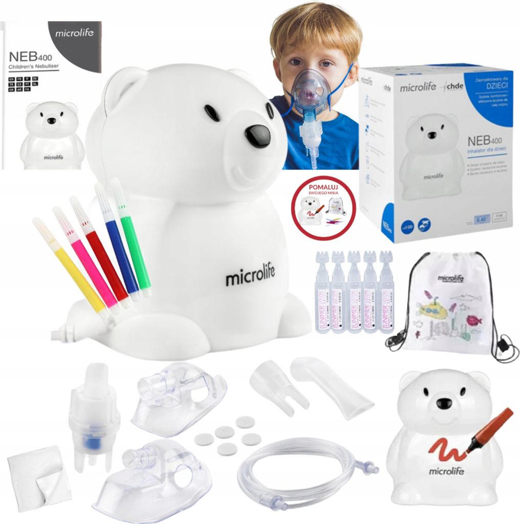 Microlife Neb 400 Teddy Bear Inhaler Für Familien Und Kinder + Gratis Geschenk