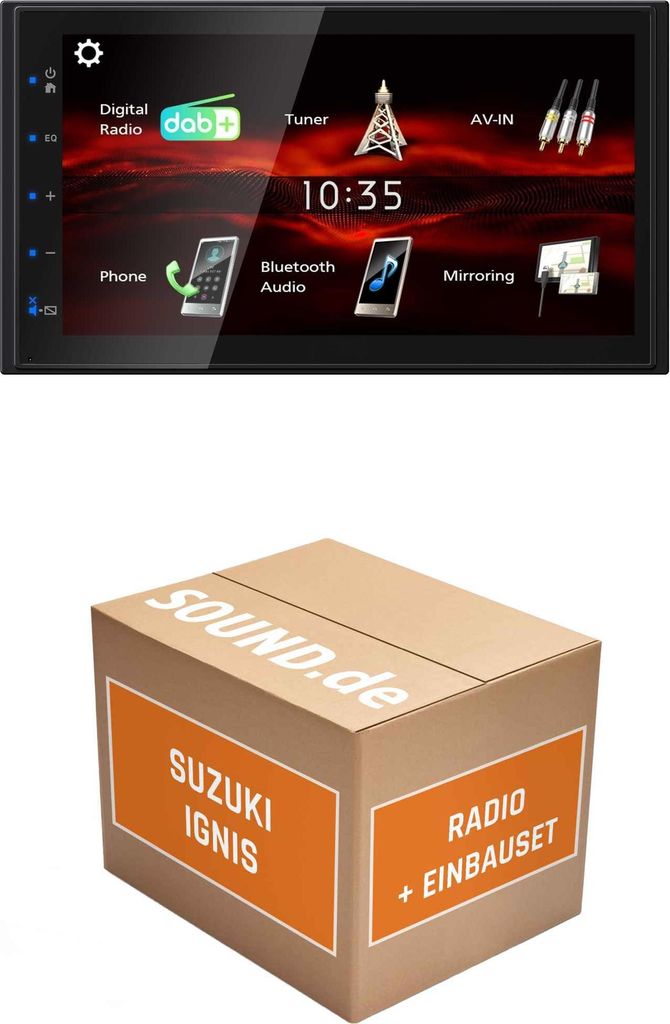 Autoradio Einbaupaket JVC KW-M180DBT passend für Suzuki Ignis 3 | Bluetooth USB
