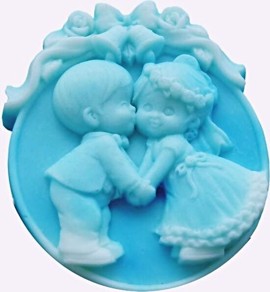 Gießseife HOCHZEIT Brautpaar Gastgeschenk weiß - blau