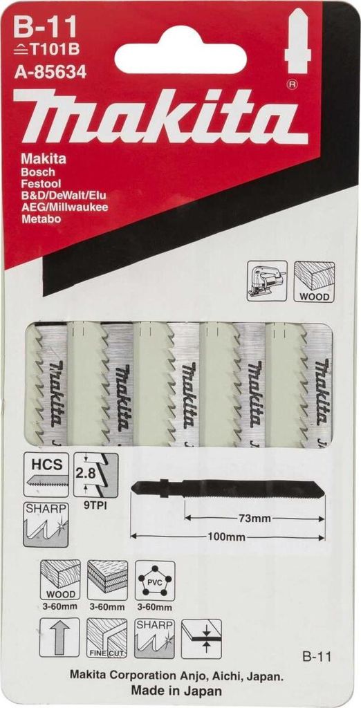 Makita A-85634 Lama per seghetto alternativo B-11 Immagine del prodotto 