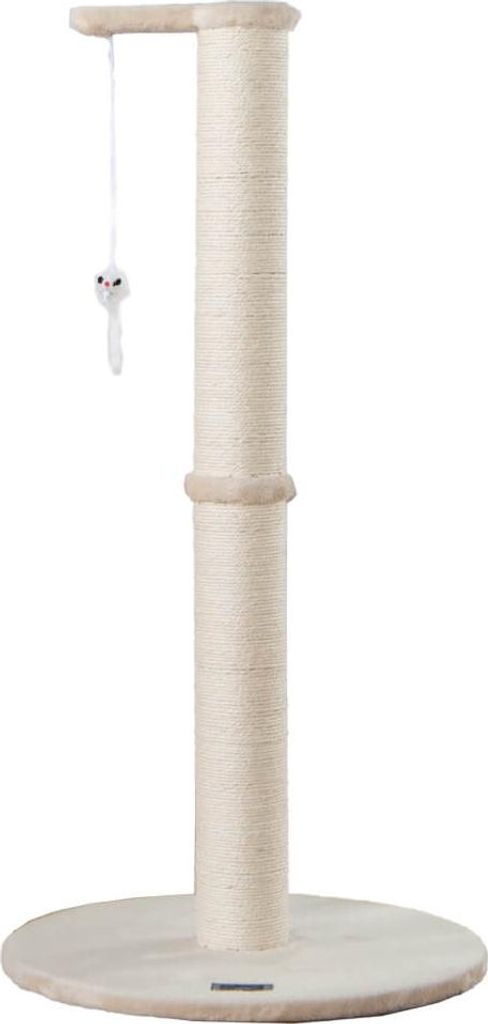 HOME DELUXE - Kratzpfosten NEVA - Farbe: Beige, Maße: 101 x 49 x 49 cm, Material: Polyester, Sisal, Gestell: MDF I Katzenbaum Kratzpfosten Kratzstamm