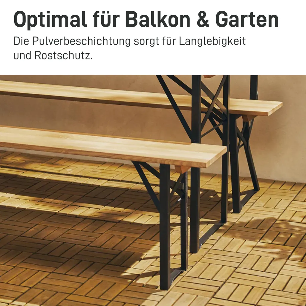 Natural Goods Berlin telaio per mobili BIERZELT, set per tenda da birra fai da te, telaio per tavolo pieghevole, telaio per panca, set per tendone, acciaio inox, H100,5 x L43cm - tavolo da bar, verde pastello, 2 pezzi - 8