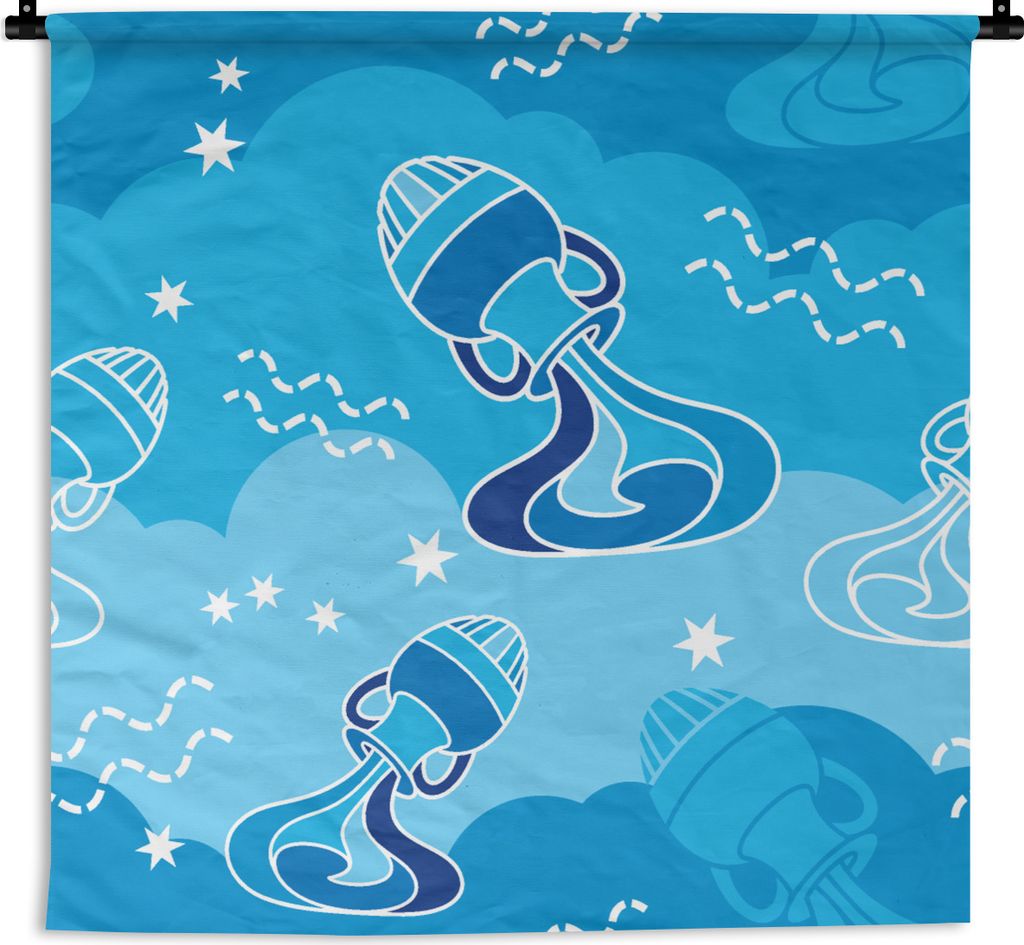 MuchoWow Wandteppich Wandbehang Wassermann - Design - Tierkreiszeichen 90x90 cm Tapisserie Dekoration Wandtuch - Wandaufhänger