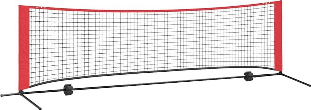 vidaXL Tennisnetz Schwarz und Rot 301 x 90.5 x 87 cm Polyester