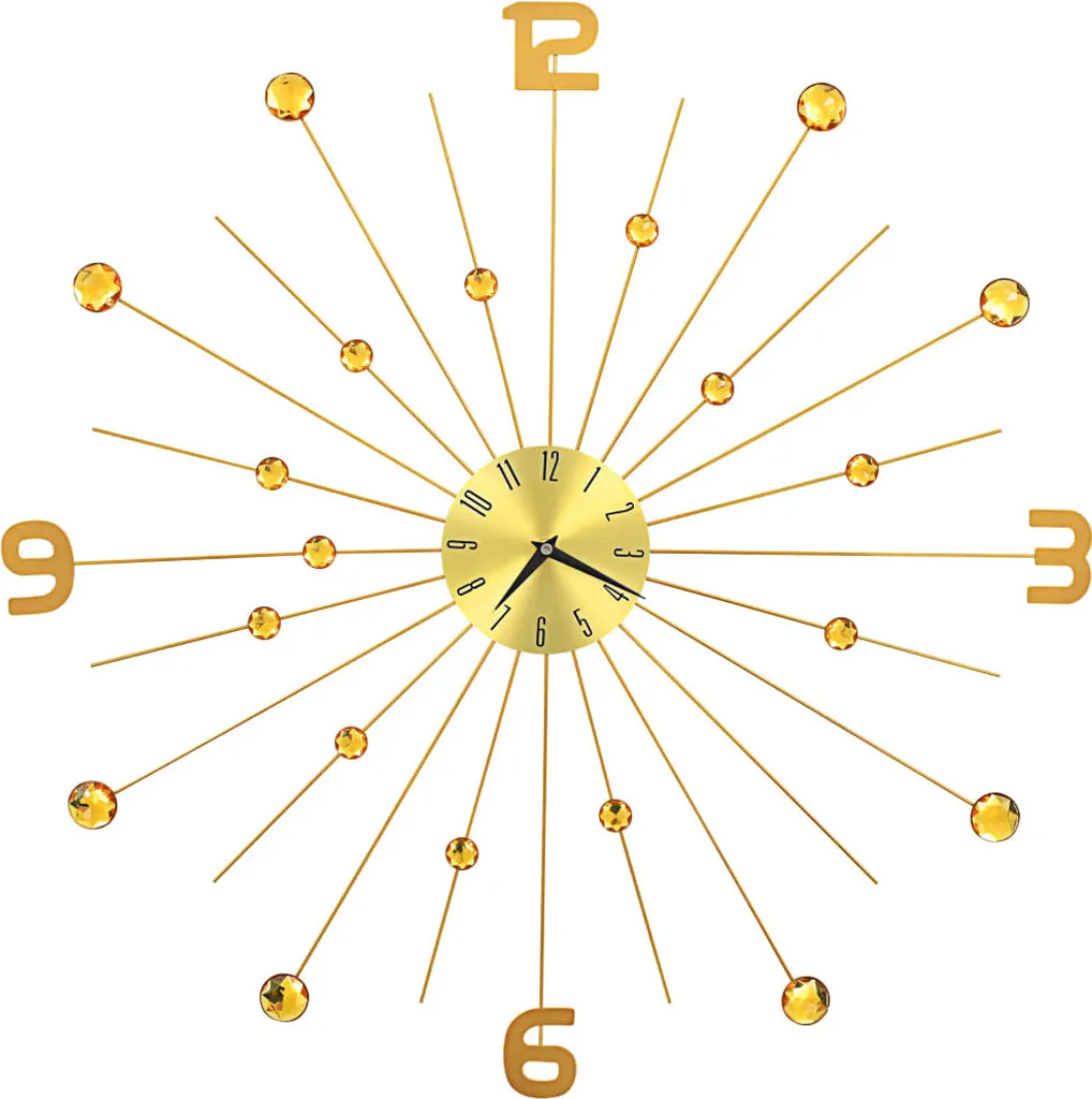 Grande Horloge Murale pour Salon 70 cm - Décoration Murale Métal Doré