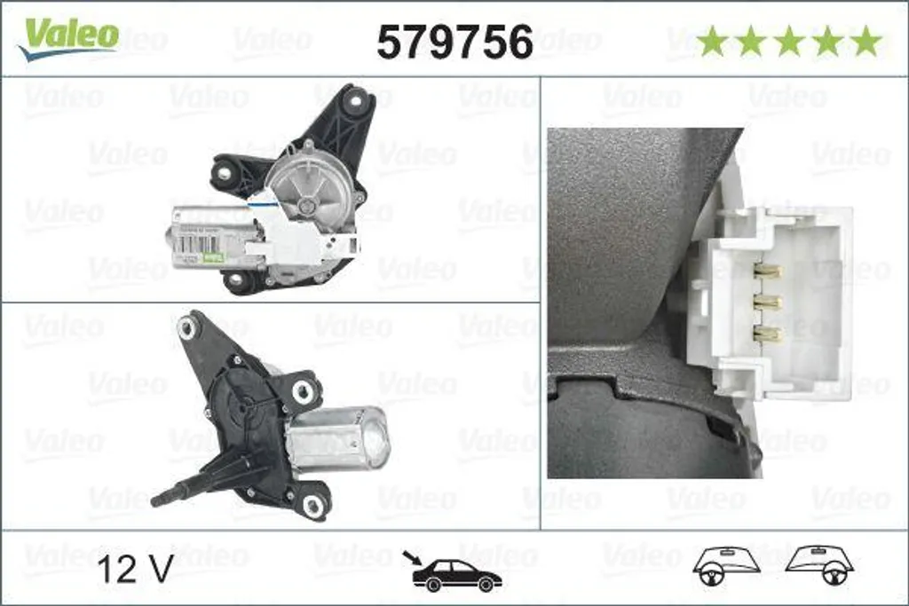 Valeo 579756 Moteur d'essuie-glace OE 8200153458 pour Scenic et Megane