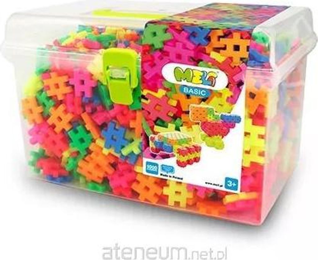 Meli Basic Neon Konstruktionsbausteine-Set – 1000 leuchtende Elemente für Kinder