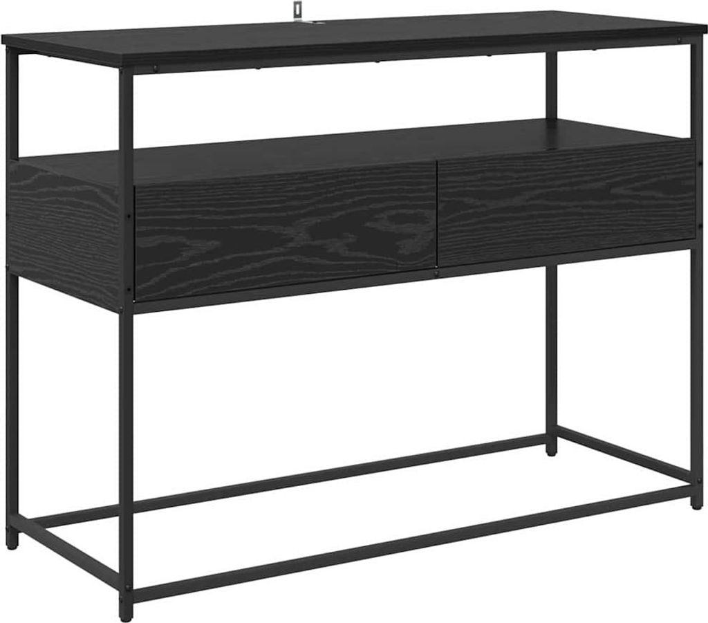 Wandtafel met lade Zwart Eiken 100 x 40 x 75 cm Bewerkt Productafbeelding 