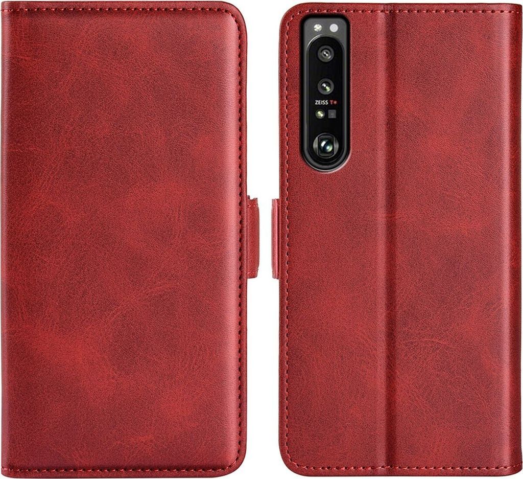 Mobigear Slim Magnet Sony Xperia 1 IV Hülle Klapphülle Geldbörse - Rot