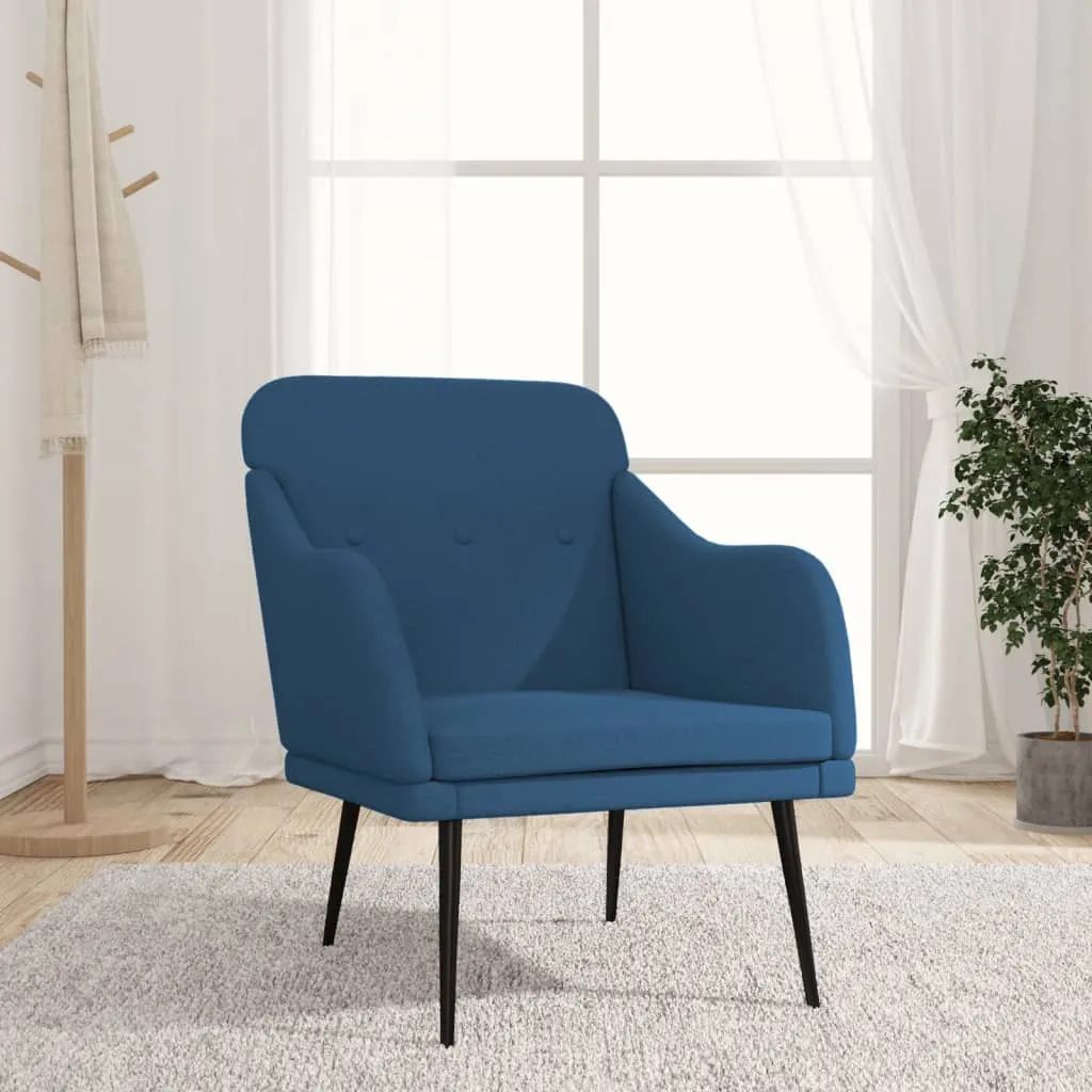Fauteuil bleu idéal pour coin lecture 63x76x80 cm The Living Store tissu