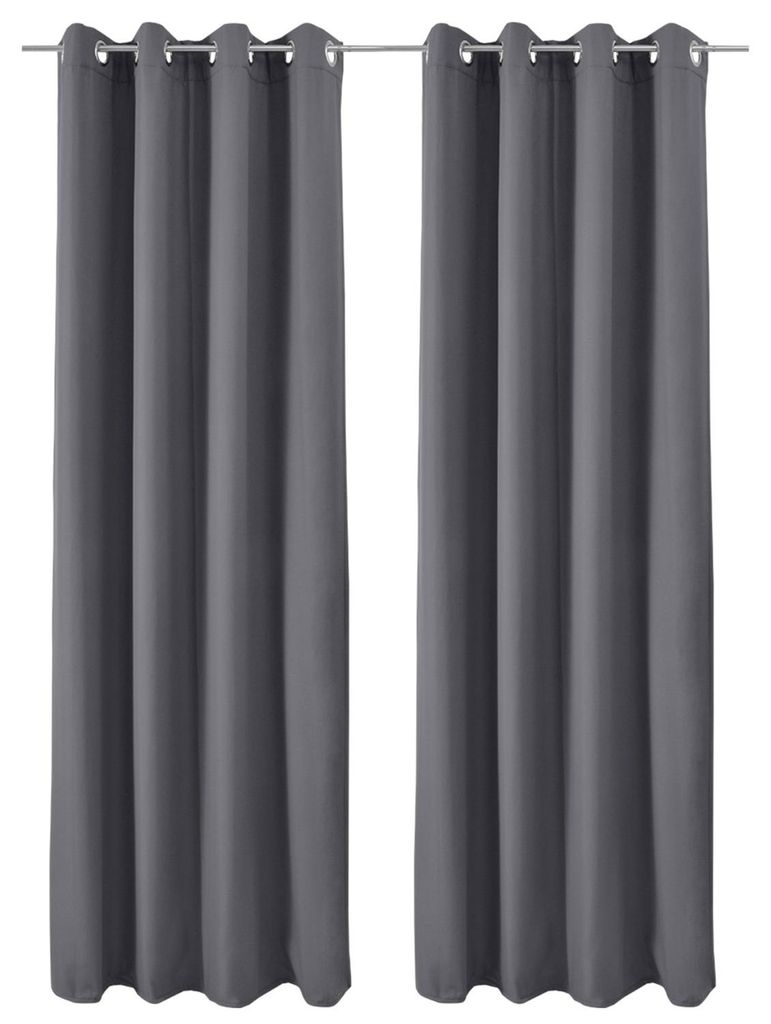Beautissu Lot de 2 rideaux thermiques Anthracite Amelie TO, Image du produit 