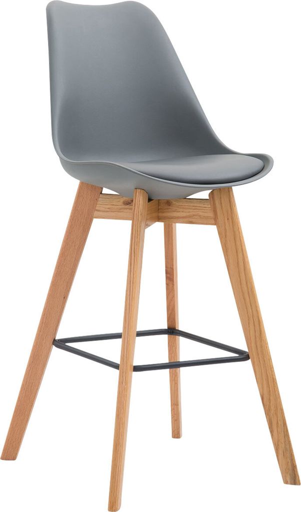 TPFLiving Barhocker Medoc Gestell Natura Kunstleder Grau