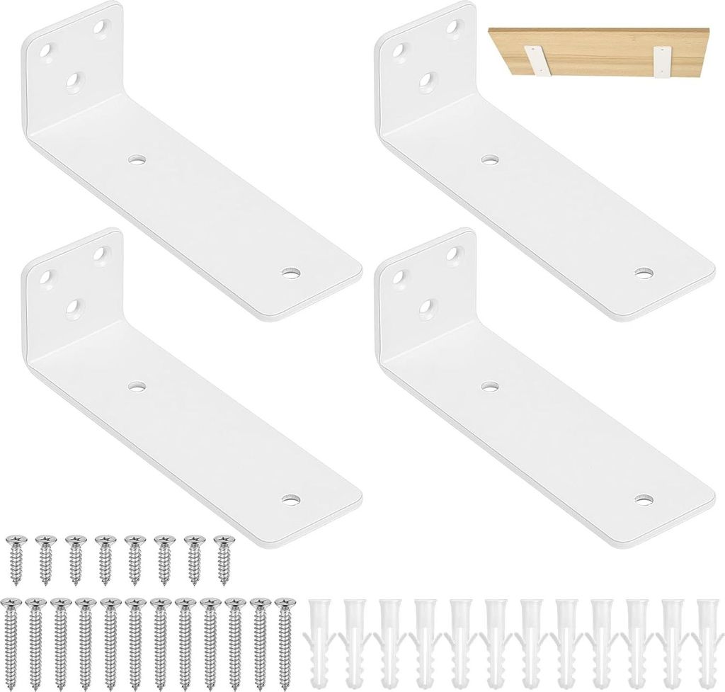 Wandmontage-Regalträger - 125 mm - Set von 4 - Ideal für schwere Lasten