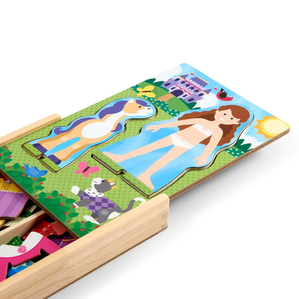 Poupée magnétique en bois à habiller Princesse - Jeu éducatif 35 pièces - 6