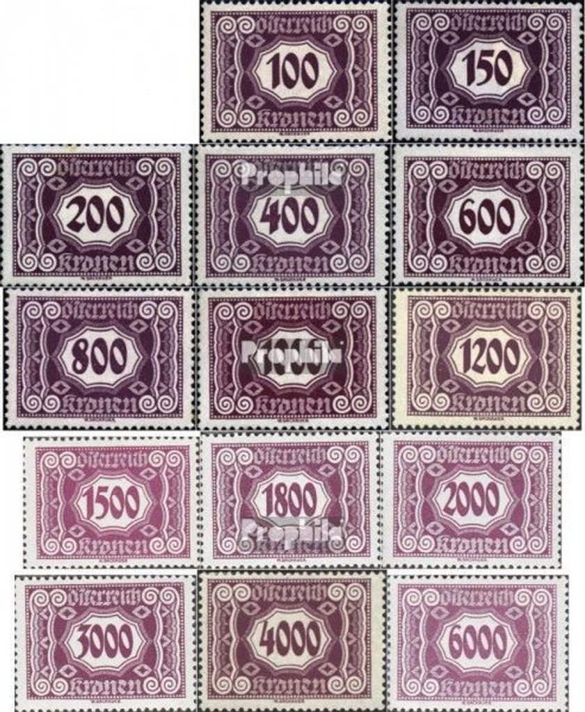 Briefmarken Österreich 1922 Mi P118-P131 (kompl.Ausg.) gestempelt Portomarken