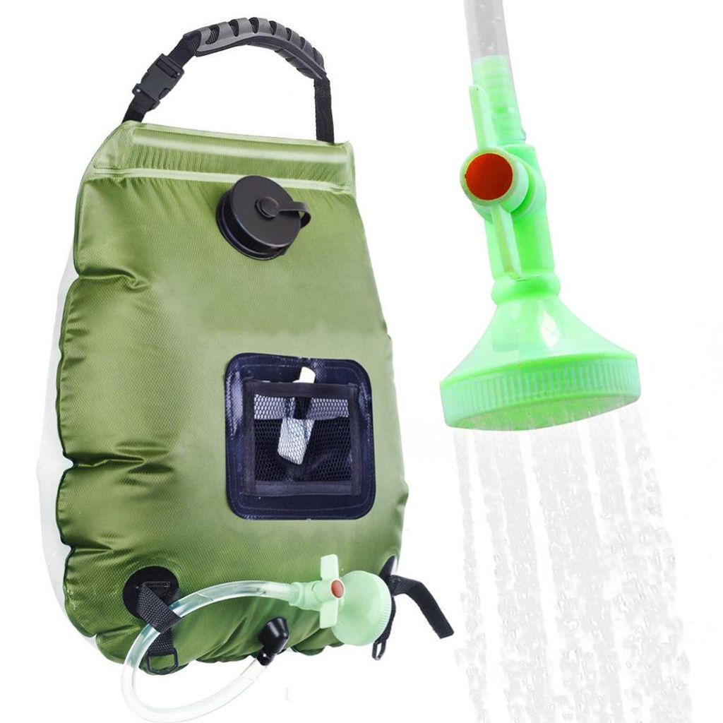 Zimilo 20L Solar-Dusche Camping Duschsack, Tragbarer Outdoor Duschbeutel, Solardusche mit Temperaturanzeige, Faltbarer Solarbags für Reisen, Schwarz