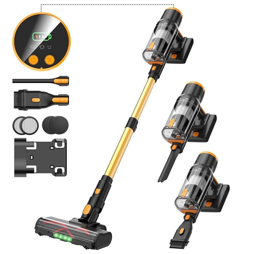 BLOSSOM Kabelloser Staubsauger 550W/45kPa mit Touchscreen – 55 Min Laufzeit & LED-Beleuchtung