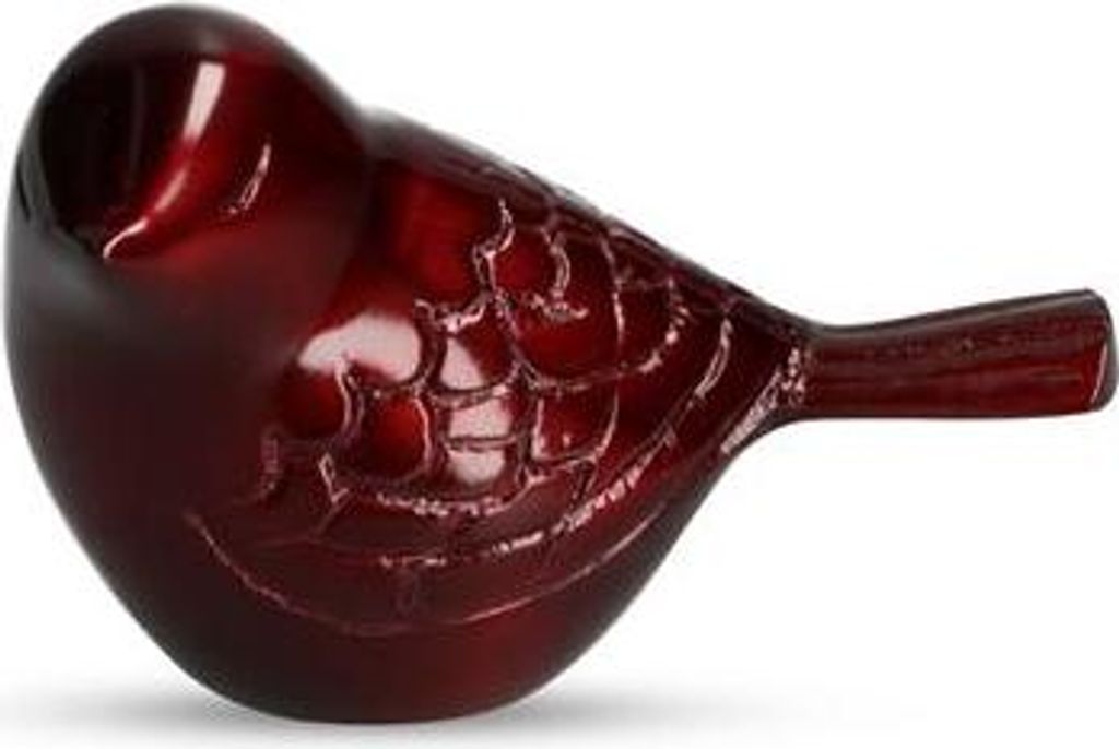 Unikate Vogel Urne - 100 ml - Handgefertigte Mini-Urne für Asche von Haustieren oder Menschen - Rote Dekorationsurne