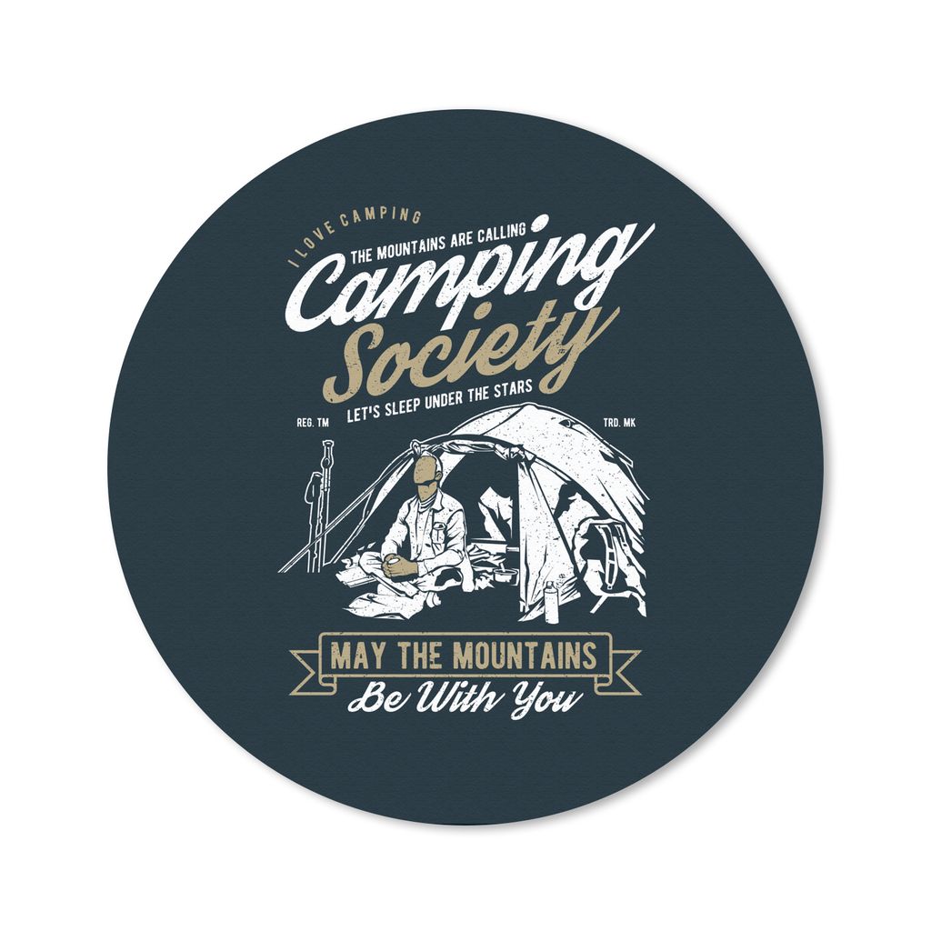 MuchoWow Mauspad Mousepad Zelt - Camping - Retro 50x50 cm - Mousepads - Maus Mat - Pad - Mausunterlage - Vinyl