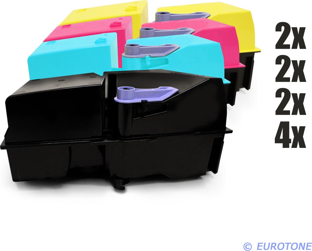 10x Eurotone Toner Alternative für Kyocera 1T02HP0EU0 TK-820K Black Schwarz / 1T02HPCEU0 TK-820C Blau Cyan / 1T02HPBEU0 TK-820M Rot Magenta / 1T02...