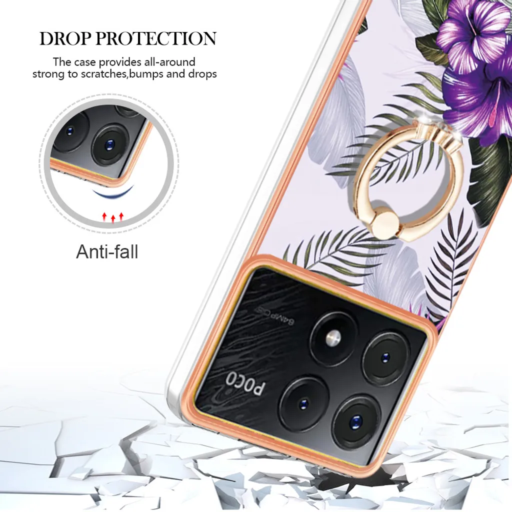 Cover Viola Chic per Xiaomi Poco X6 Pro | Ring Holder & Style - 4