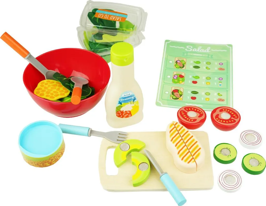 Préparer sa salade en bois - Set petit déjeuner pour petit cuisinier