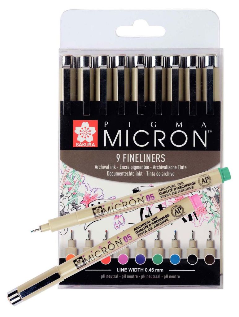 SAKURA Fineliner PIGMA MICRON 05 9er Etui Produktbild 