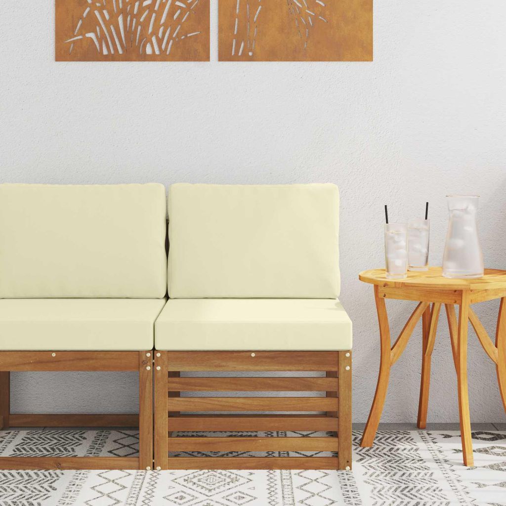 "im Sonderangebot"Outdoor Mittelsofa/Couchgarnitur - CLORIS - Outdoor-Möbel - für Garten/Terrasse - Massivholz Akazie Natur - Gartensofas Promoti...