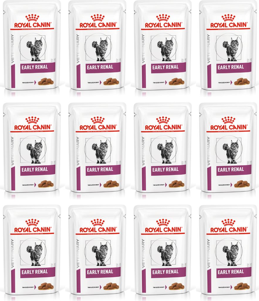 Royal Canin Veterinary Early Renal in Gravy - diätetisches Alleinfutter für Katzen, 12 Beutel à 85 g