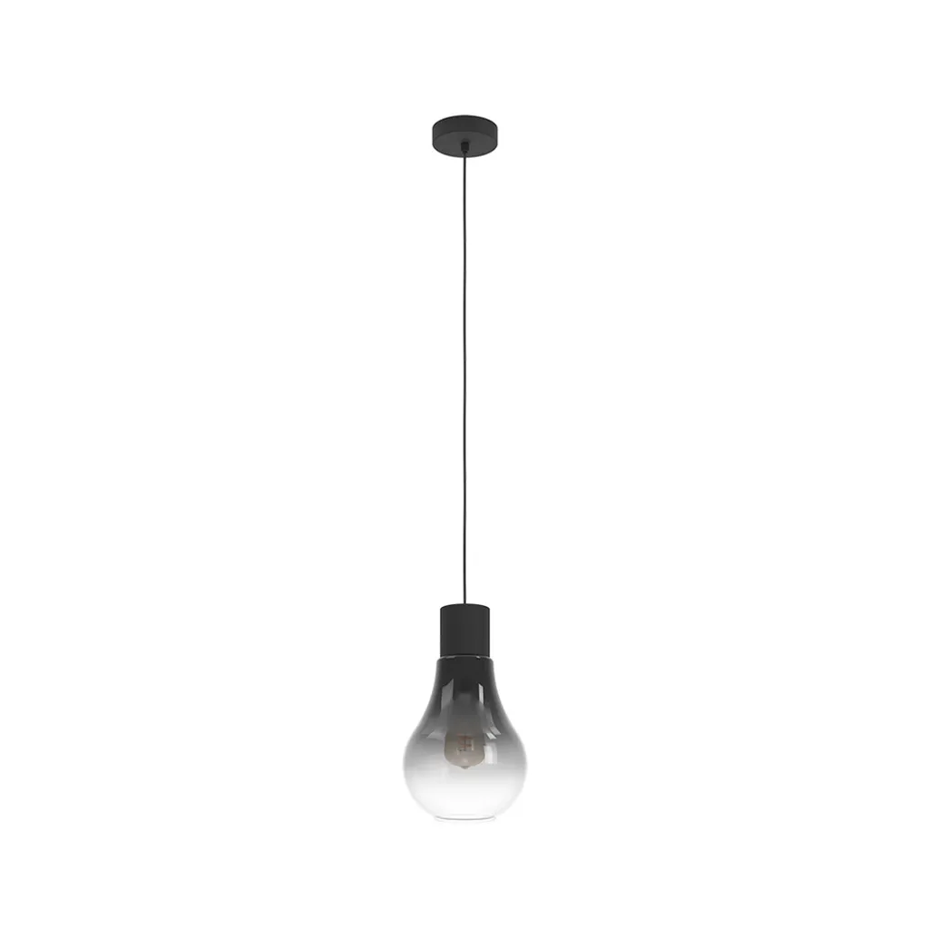 Eglo CHASELY 43129: Lampada Sospensione Vintage Vetro Fumè e Acciaio