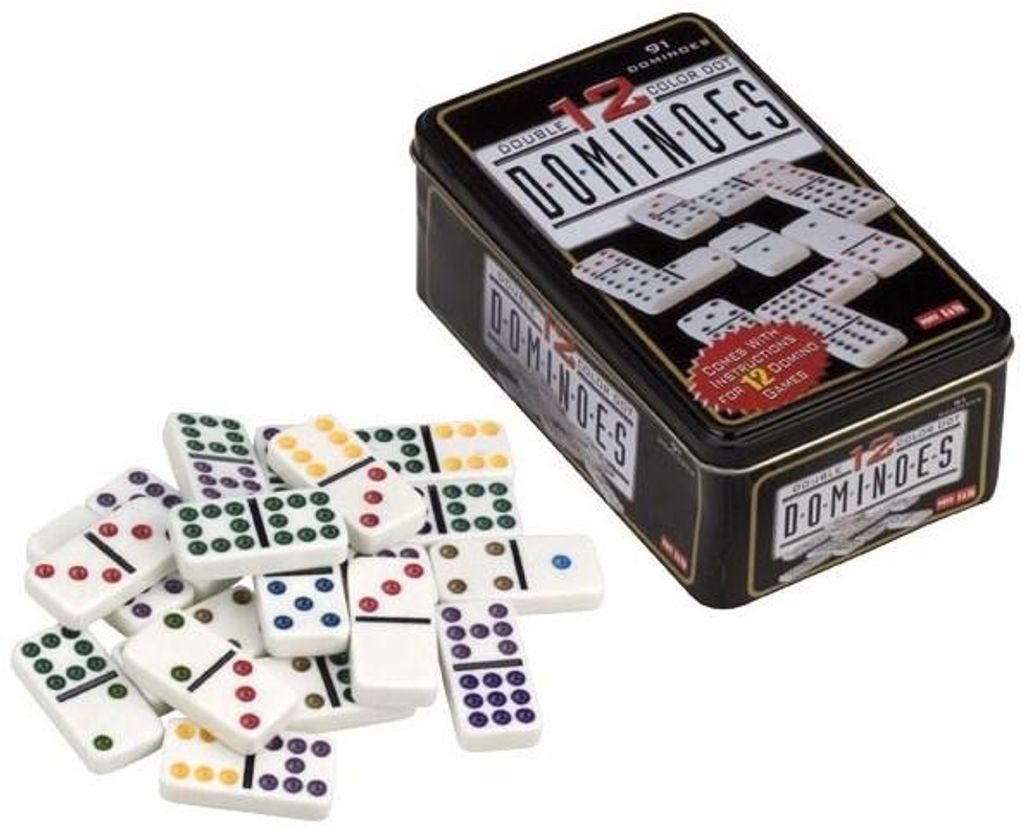 Longfield Games Domino Double 12 Jeu en tôle avec points Image du produit 