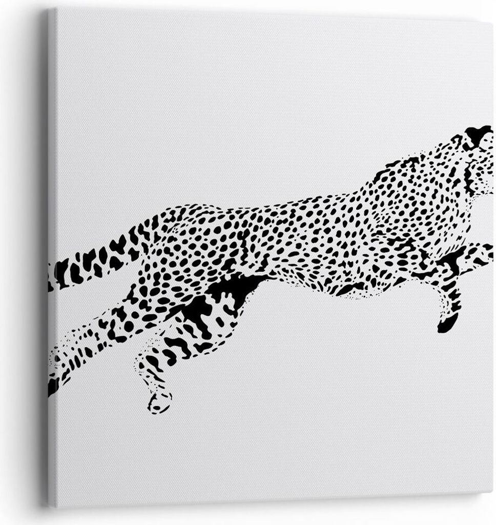 Bild auf Leinwand - Leinwandbild - Gepard Tier Dots - 40x40cm - Wand Bild - Wanddeko - Wandbilder - Leinwanddruck - Bilder - Kunstdruck - Wanddekor...