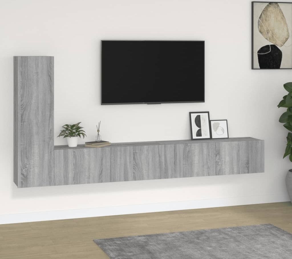 Maison Exclusive - 3-tlg. TV-Schrank-Set Grau Sonoma Holzwerkstoff