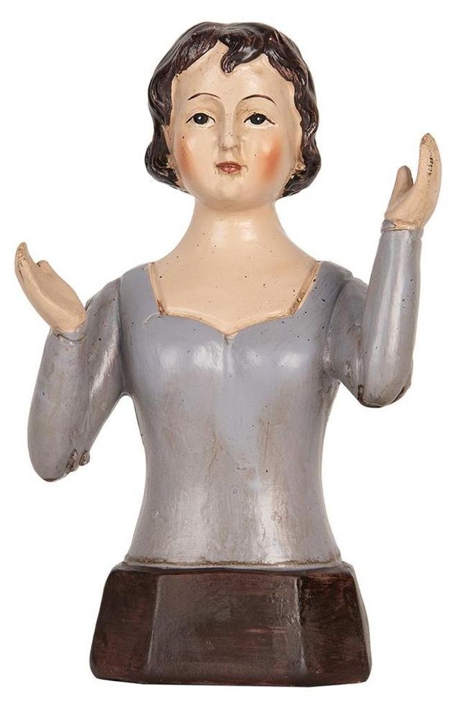 Clayre & Eef Dekorationsfigur Frau 12x9x20 cm Grau Produktbild 