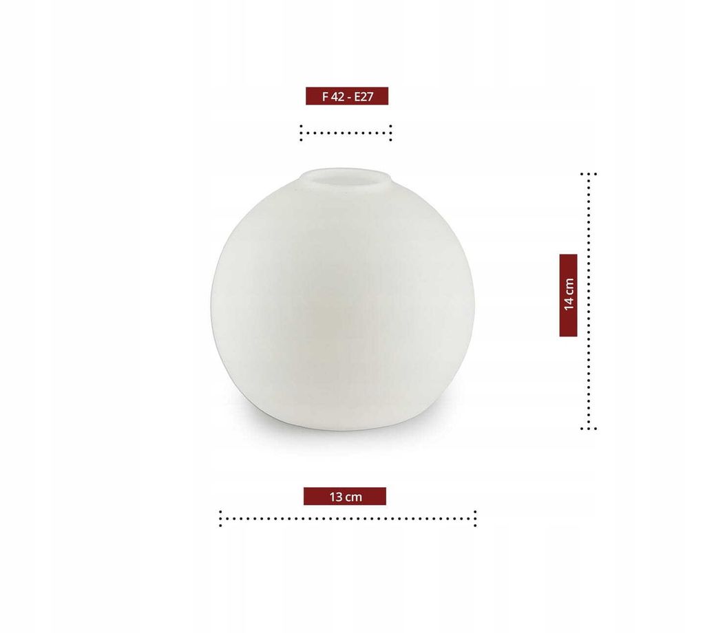 Klosz szklany biały do lamp, kinkietów i żyrandoli gwint Zdjęcie produktu 