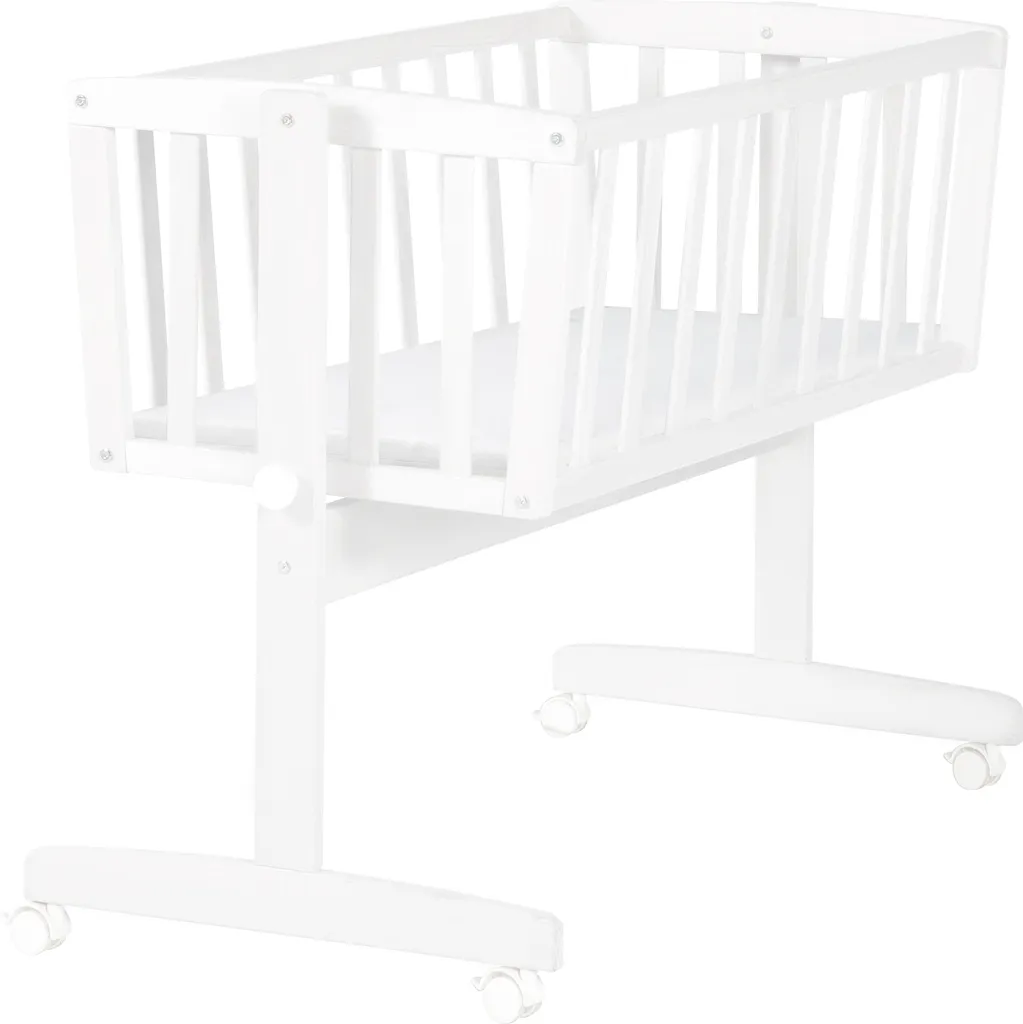 Berceau bébé mobile roba pour cododo facilité avec matelas 40x90 cm blanc