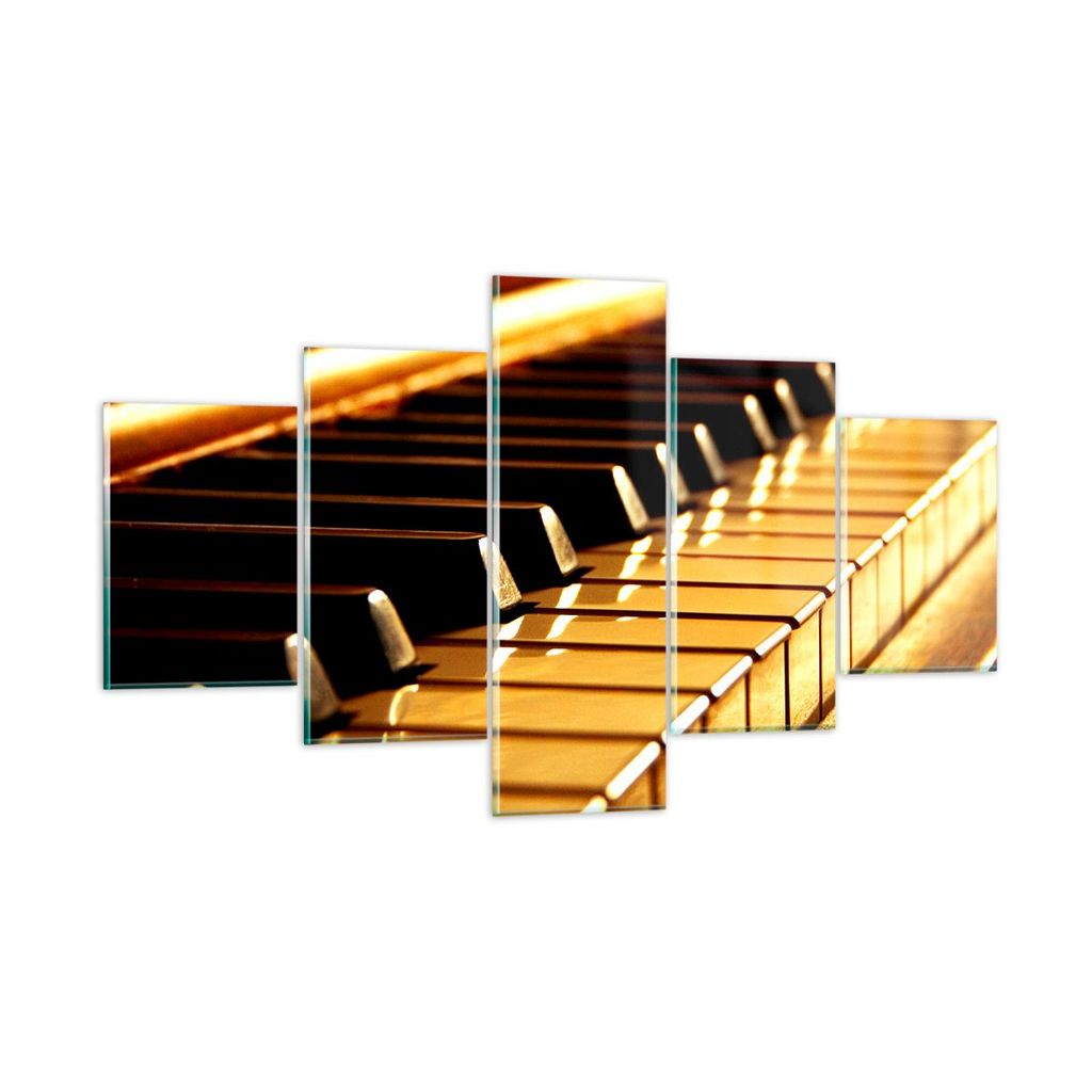 Bilder auf glas - Klavier Musik Konzert - 125x70cm - Glasbilder - Wandbilder - Kunstdruck - zum Aufhängen bereit - Wanddekoration aus Glas - Glas ...