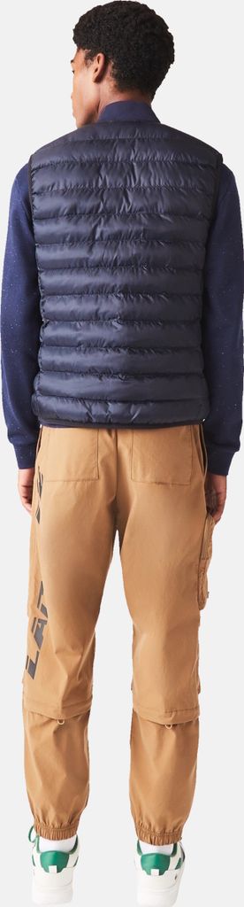 Lacoste Steppweste mit durchgehendem Reißverschluss, Rippkragen und Reißverschlusstaschen