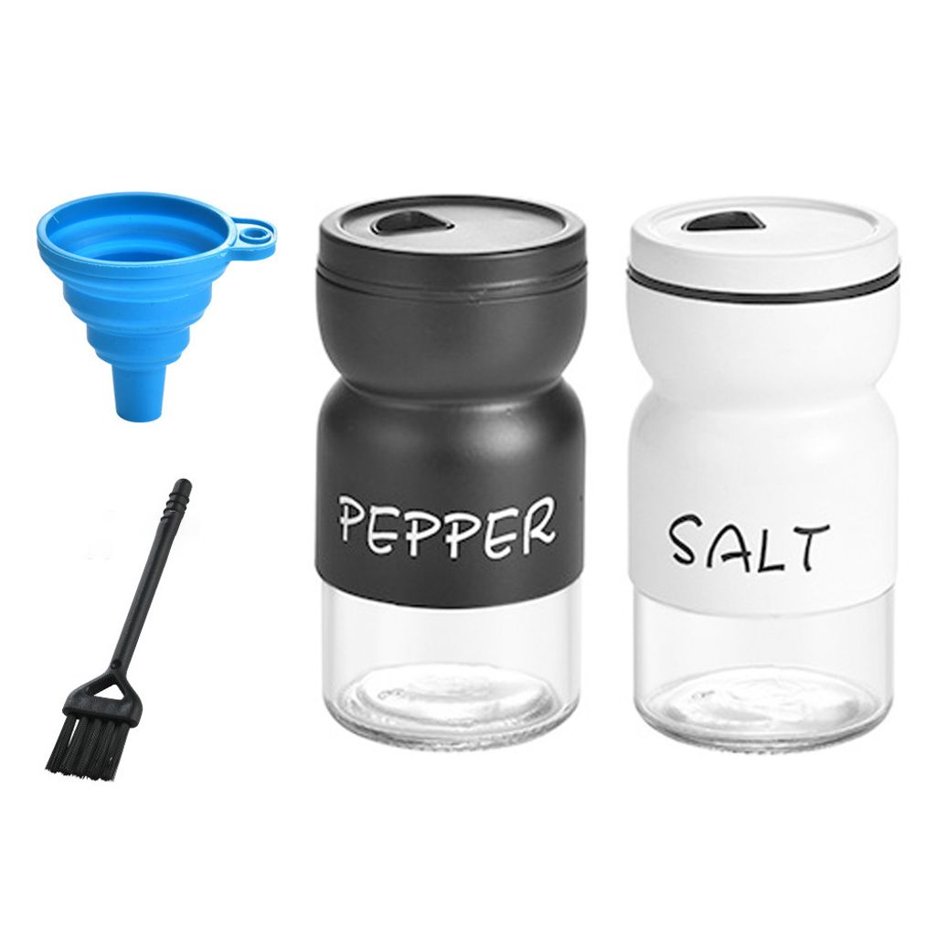 Salz- und Pfefferstreuer-Set mit Edelstahldeckel Vintage Glas