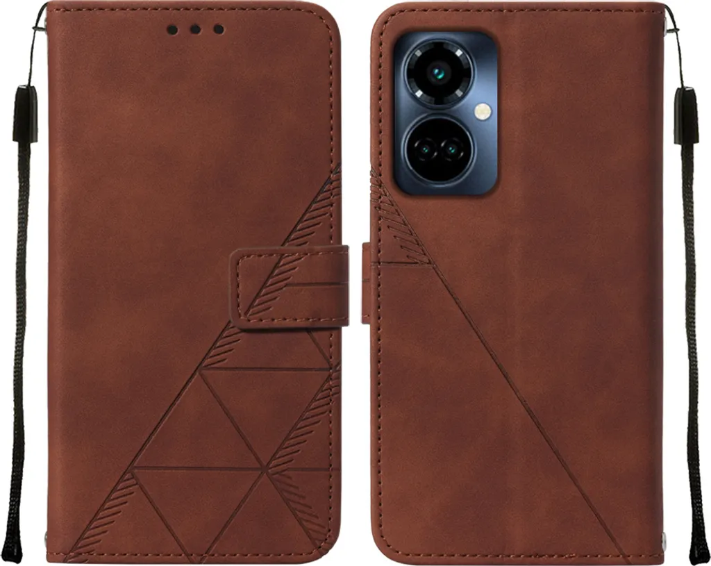 Cover Portafoglio Tecno Camon 19 Pro 5G - Pelle Goffrata Marrone Professionale
