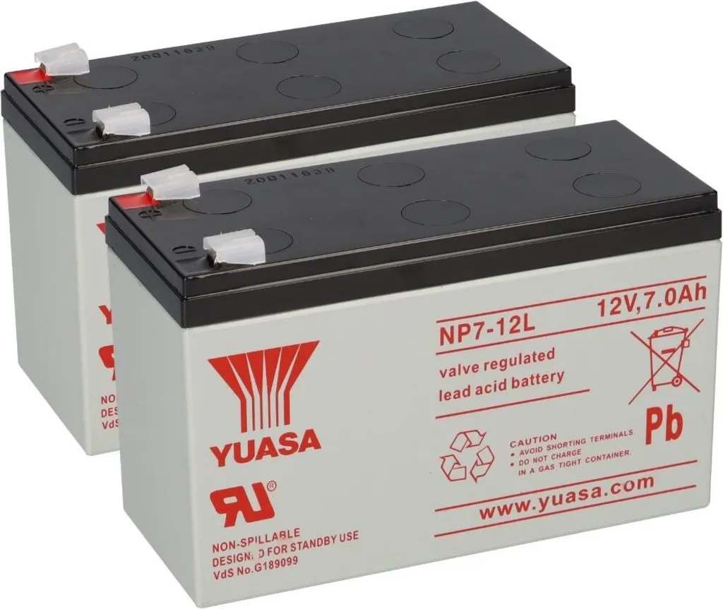 Remplacer Batterie Onduleur HS : Pack 2x Yuasa NP7-12L 12V 7Ah Faston