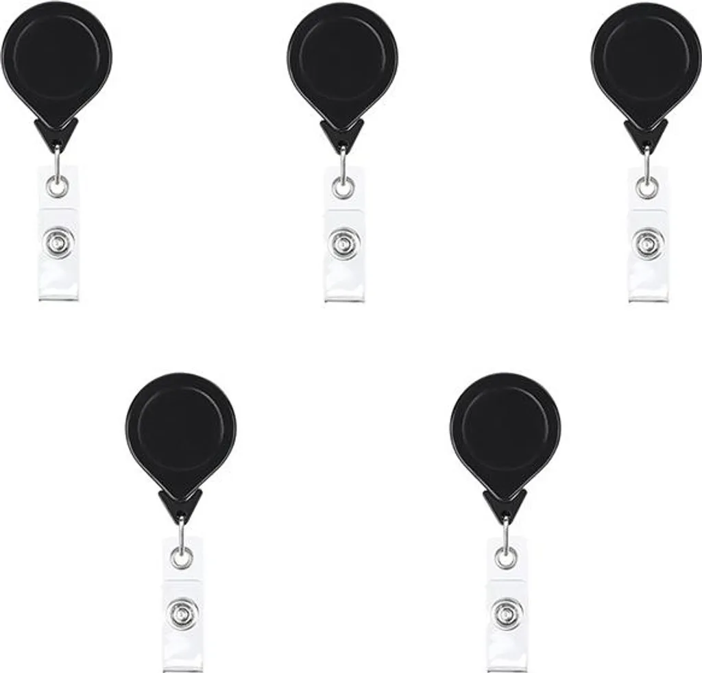 INF Portachiavi Retrattili Lega Zinco Set 5 Clip Coccodrillo per Badge
